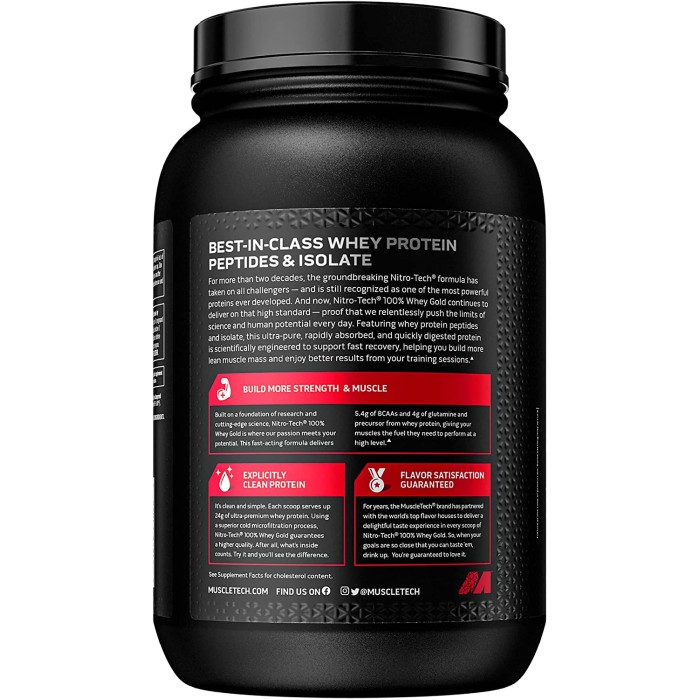 Muscletech Nitro Tech 100% Whey Gold 920 грам, пептиди і ізолят сироваткового протеїну