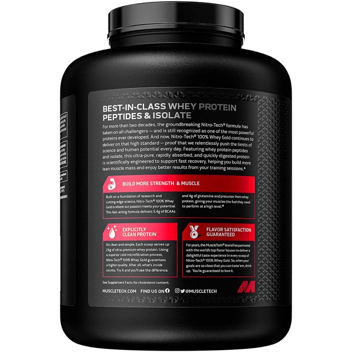 Muscletech Nitro Tech 100% Whey Gold 2.51 кг, пептиди і ізолят сироваткового протеїну