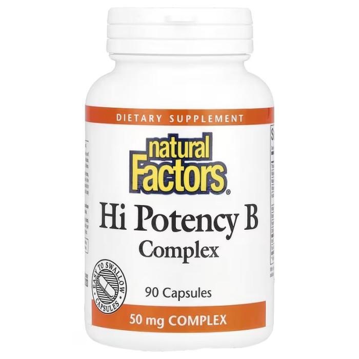 Natural Factors Hi Potency B Complex 90 капсул, комплекс вітамінів групи B