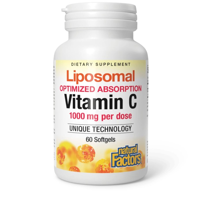 Natural Factors Liposomal Vitamin C 1000 mg 60 капсул, ліпосомальний вітамін С