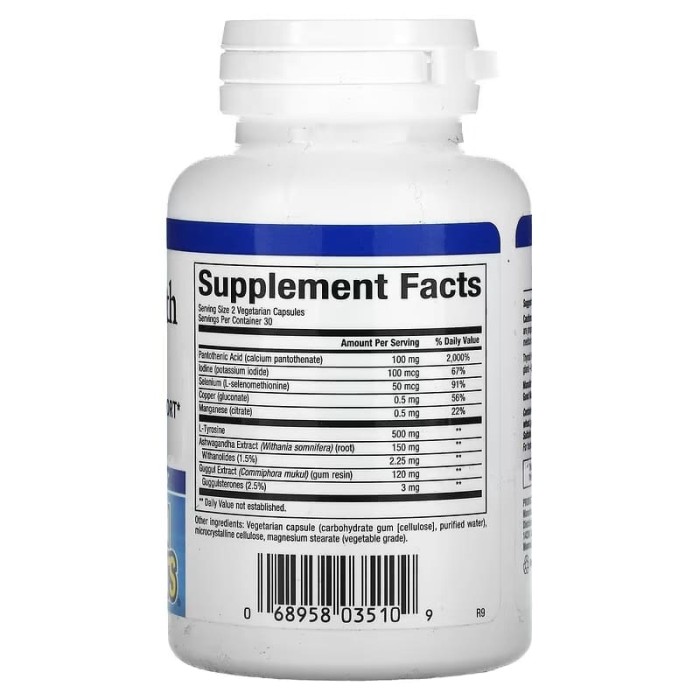 Natural Factors Thyroid Health Formula 60 капсул, комплекс речовин, що підтримують щитовидну залозу