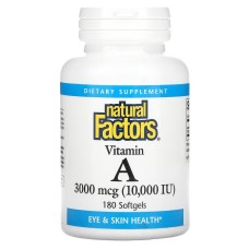 Natural Factors Vitamin A 3000 mcg (10,000 IU) 180 softgels
