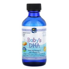 Nordic Naturals Baby's DHA with Vitamin D3 60 мл, омега-3 з вітаміном D3 для дітей, виготовлена із повністю дикої арктичної тріски
