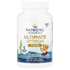 Nordic Naturals Ultimate Omega Teen 1120 mg 60 м'яких міні капсул, омега-3 для дітей від 12 років, зі смаком полуниці