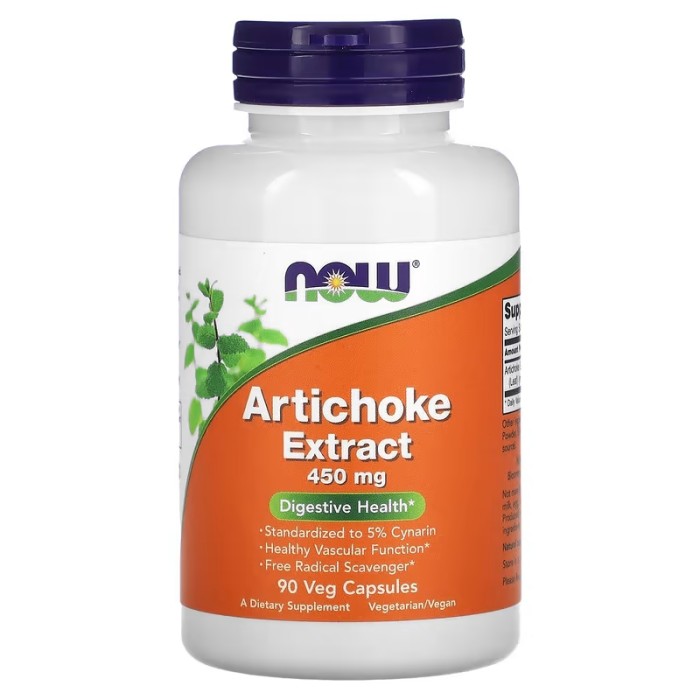 Now Foods Artichoke Extract 450 mg 90 капсул, екстракт артишоку іспанського