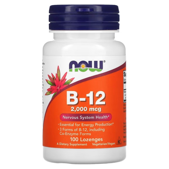 Now Foods B-12 2000 mcg 100 пастилок, вітамін В12