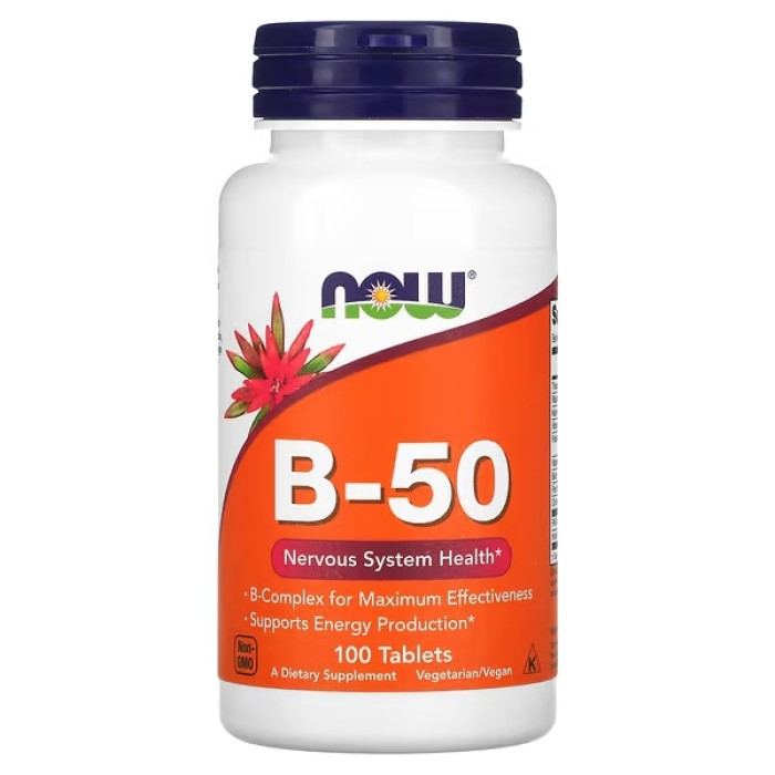 Now Foods B-50 100 таблеток, комплекс вітамінів групи B