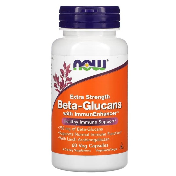 Now Foods Beta-Glucans with ImmunEnhancer™ 60 капсул, бета-глюкани з ImmunEnhancer