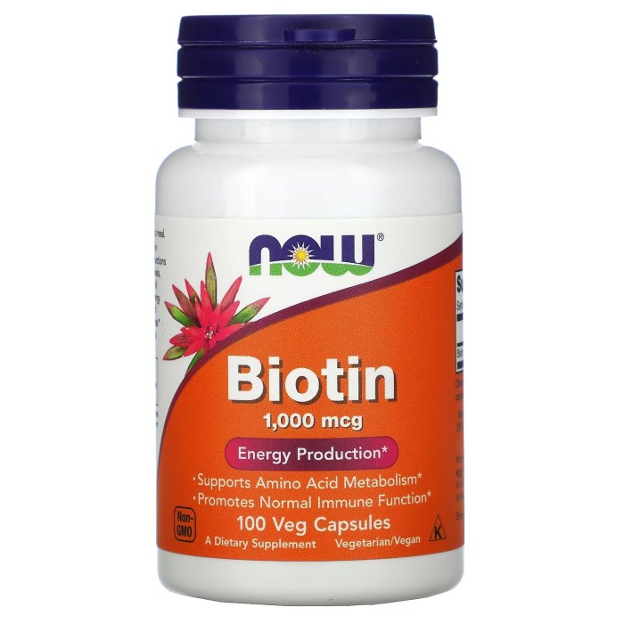 Now Foods Biotin 1000 mcg 100 капсул, біотин (вітамін В7)