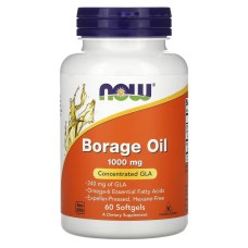 Now Foods Borage Oil 1000 mg Concentration GLA 60 softgels