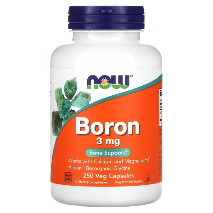 Now Foods Boron 3 mg 250 капсул, бор