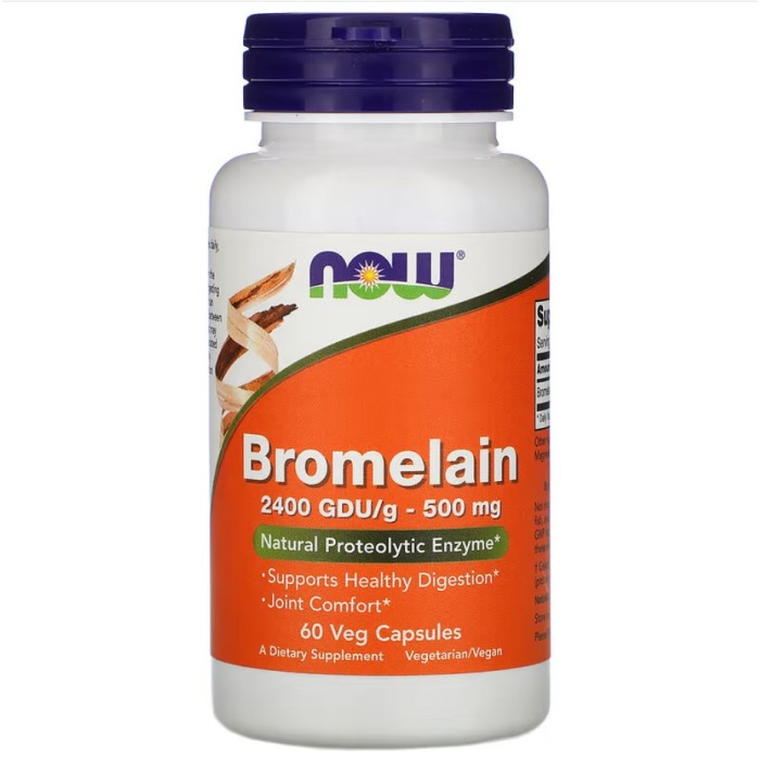 Now Foods Bromelain 500 mg 60 капсул, фермент бромелайн