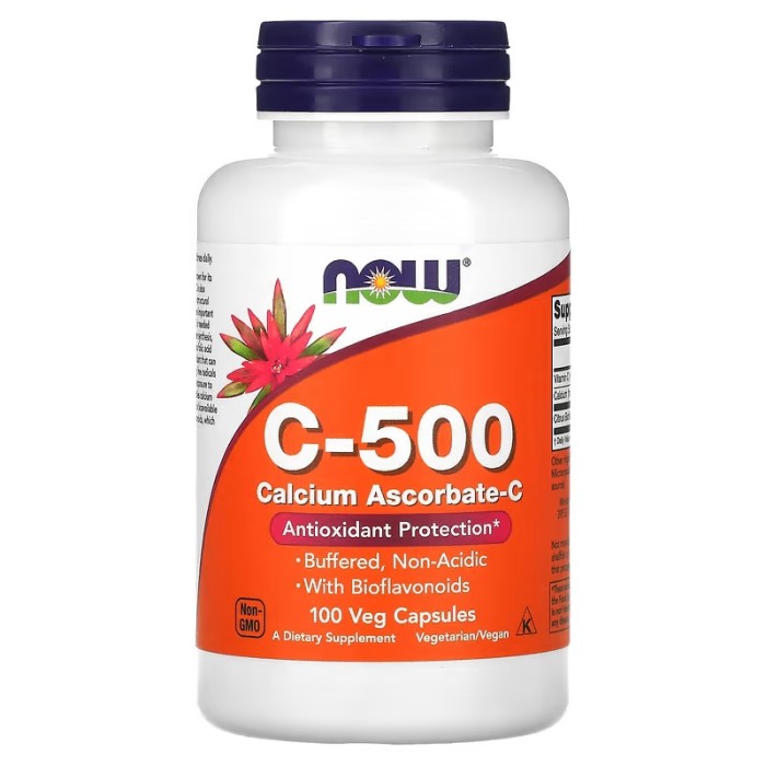 Now Foods C-500 Calcium Ascorbate 100 капсул, вітамін С