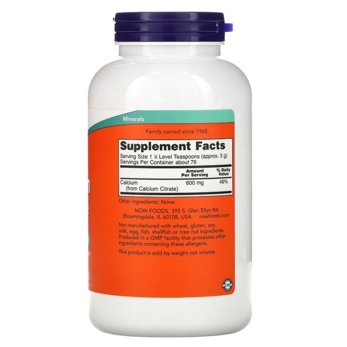 Now Foods Calcium Citrate 227 грам, кальцій цитрат