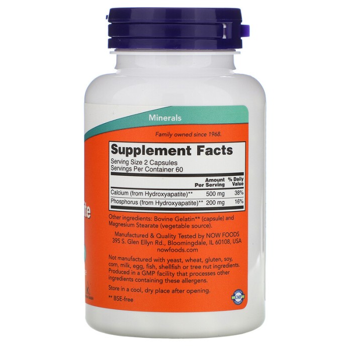 Now Foods Calcium Hydroxyapatite 120 капсул, гідроксиапатит кальцію