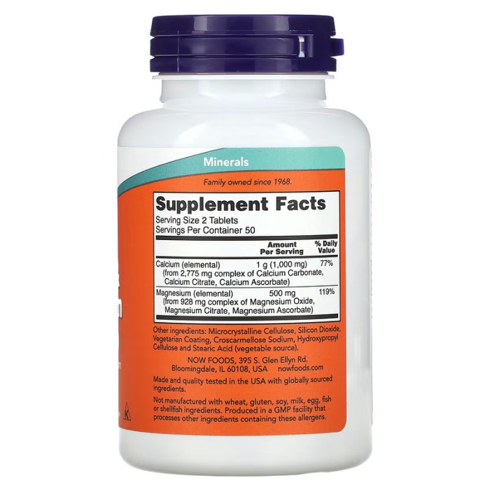 Now Foods Calcium & Magnesium 100 таблеток, кальцій та магній