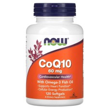 Now Foods CoQ10 60 mg with Omega-3 Fish Oil 120 softgels