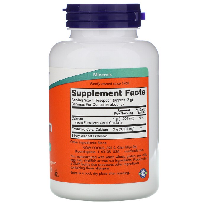 Now Foods Coral Calcium 170 грам, порошок коралового кальцію