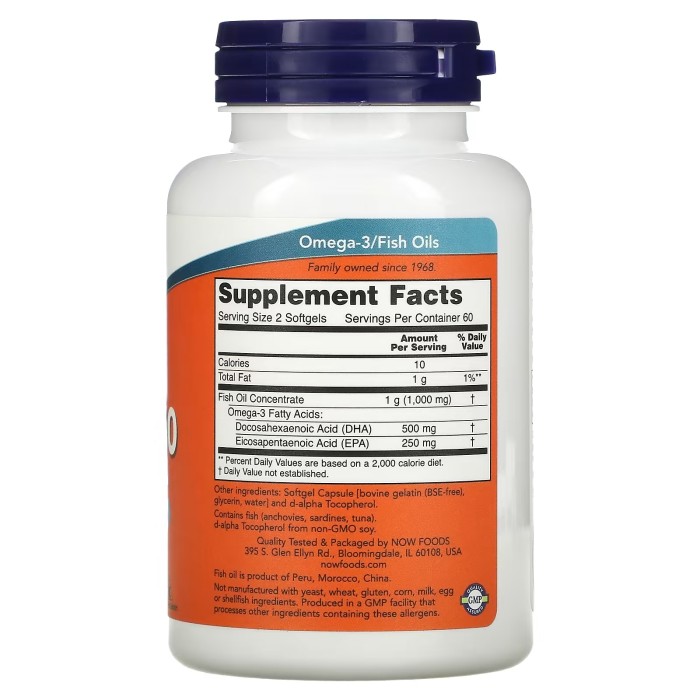 Now Foods DHA-250 120 м'яких капсул, докозагексаєнова кислота з додаванням ейкозапентаєнової кислоти 500 DHA / 250 EPA