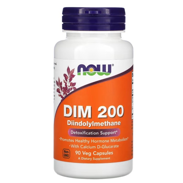 Now Foods DIM 200 90 вегетаріанських капсул, суміш рослинних екстрактів, волокон