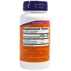 Now Foods Hyaluronic Acid 50 mg 60 капсул, гіалуроновая кислота + метилсульфонілметан (MSM)