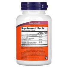 Now Foods Hyaluronic Acid 100 mg 120 капсул, гіалуроновая кислота з L-проліном, альфа-ліпоєвою кислотою та екстрактом виноградних кісточок