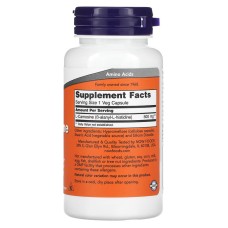 Now Foods L-Carnosine 500 mg 50 капсул, амінокислота L-карнозин