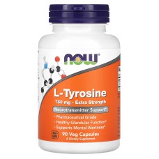 Now Foods L-Tyrosine 750 mg 90 капсул, L-тирозин