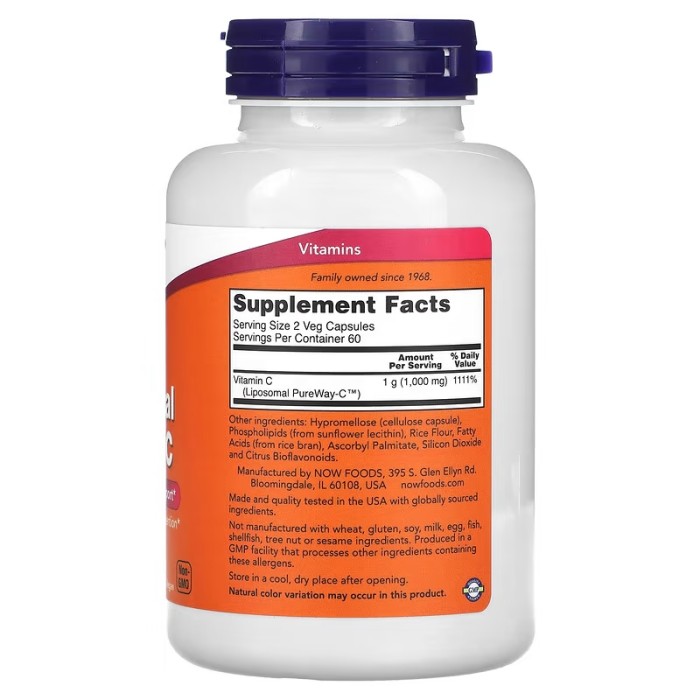 Now Foods Liposomal Vitamin C 120 капсул, ліпосомальний вітамін С