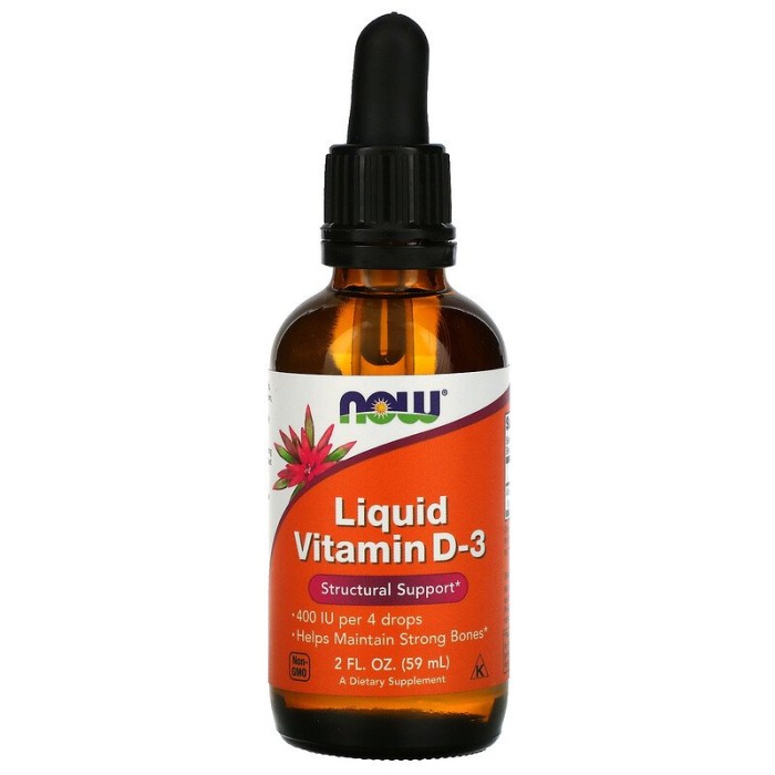 Now Foods Liquid Vitamin D-3 400 IU 59 мл, рідкий вітамін D3