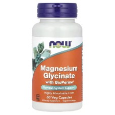 Now Foods Magnesium Glycinate With BioPerine® 60 капсул, гліцинат магнію