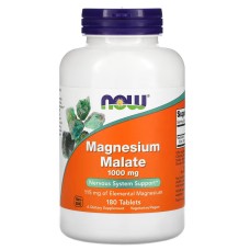 Now Foods Magnesium Malate 180 таблеток, малат магнію