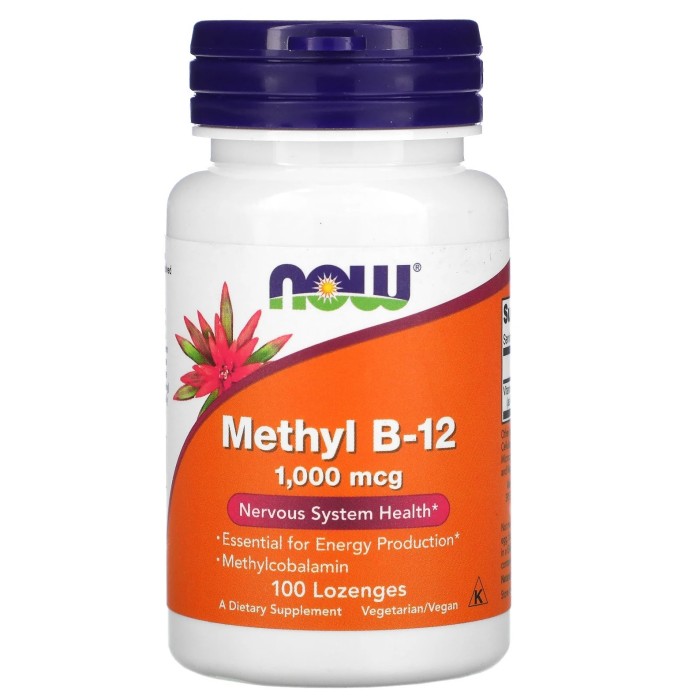 Now Foods Methyl B-12 1000 mcg 100 пастилок, метилкобаламін