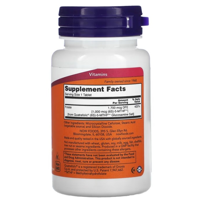 Now Foods Methyl Folate 1000 mcg 90 таблеток, метилфолат