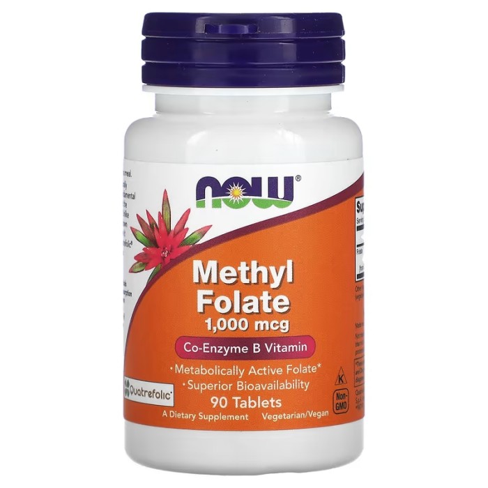 Now Foods Methyl Folate 1000 mcg 90 таблеток, метилфолат