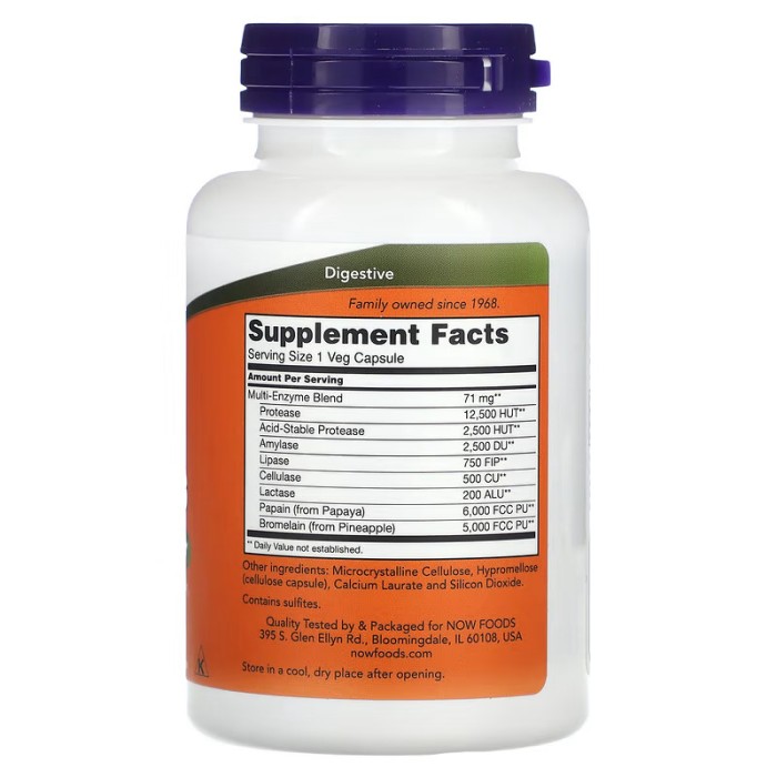 Now Foods Plant Enzymes 120 капсул, комплекс ферментів