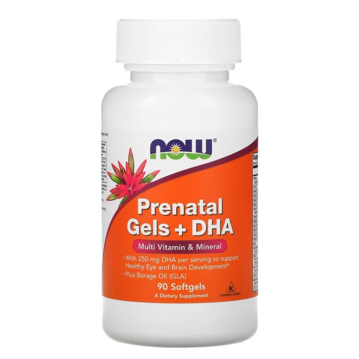 Now Foods Prenatal Gels + DHA 90 капсул, пренатальні полівітаміни з додаванням риб'ячого жиру