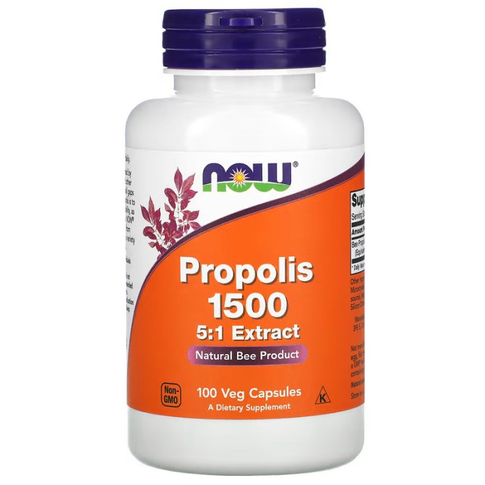 Now Foods Propolis 1500 5:1 Extract 100 капсул, натуральний продукт бджільництва
