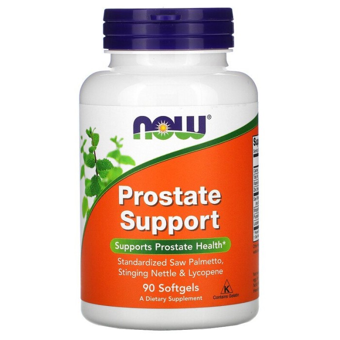 Now Foods Prostate Support 90 м'яких капсул, суміш стандартизованих екстрактів трав і поживних речовин