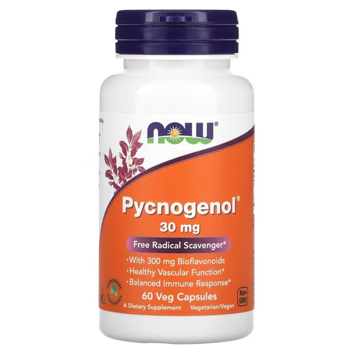Now Foods Pycnogenol 30 mg 60 вегетаріанських капсул, пікногенол