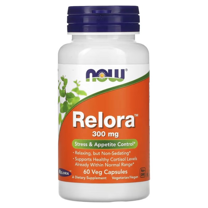 Now Foods Relora 300 mg 60 вегетаріанських капсул, контроль стресу і апетиту