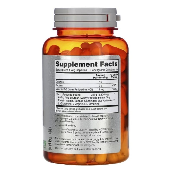Now Foods Sports Amino Complete 120 капсул, суміш пептидів і вільних амінокислот