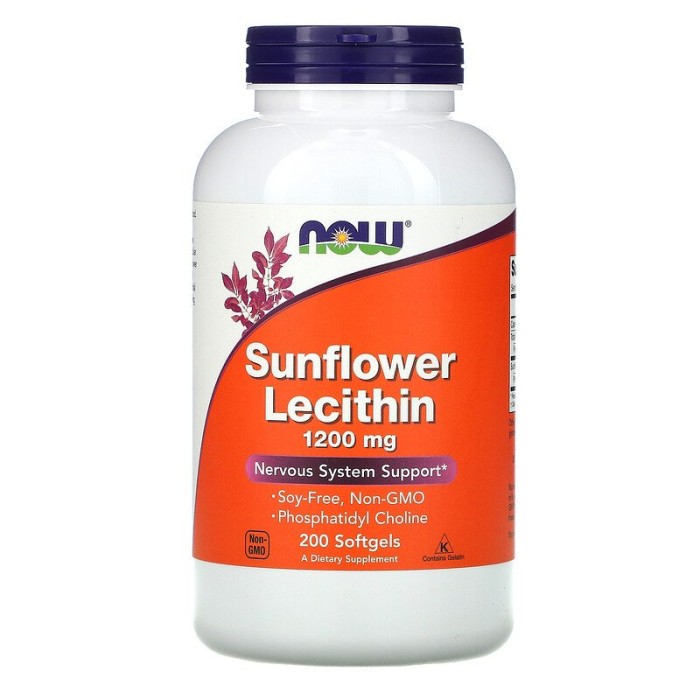 Now Foods Sunflower Lecithin 200 м'яких капсул, соняшниковий лецитин