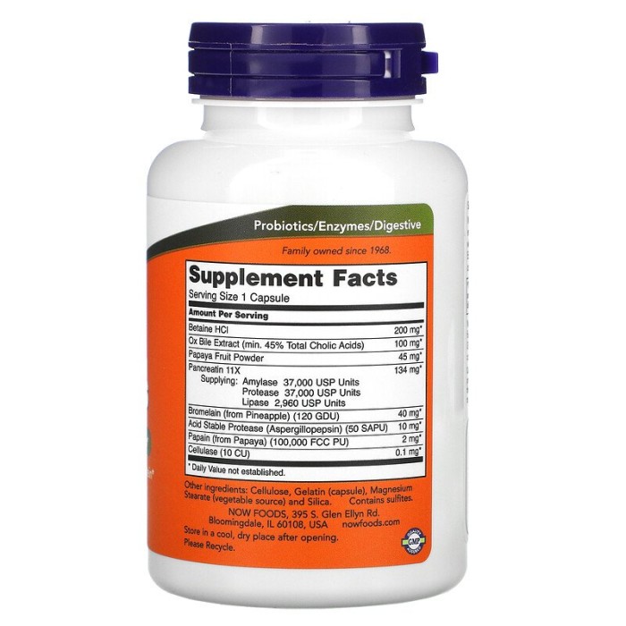 Now Foods Super Enzymes 90 капсул, комплекс ферментів