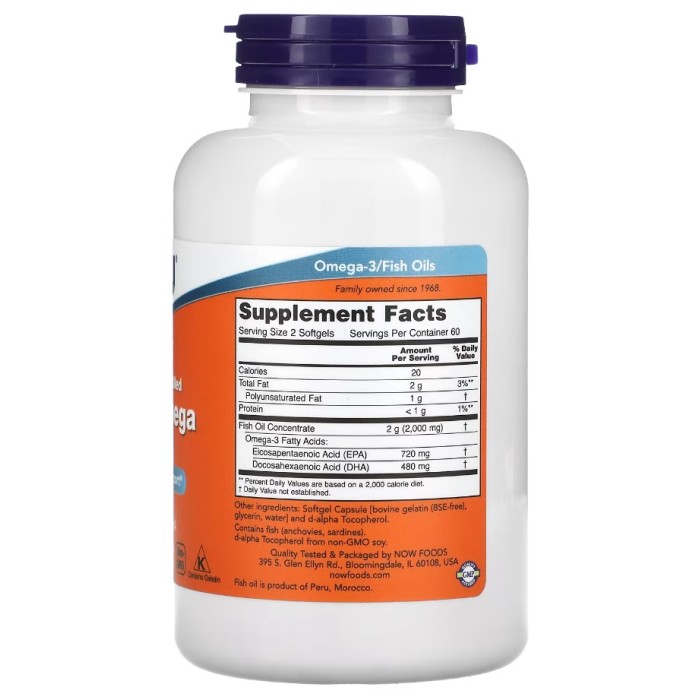 Now Foods Super Omega EPA 120 м'яких капсул, риб'ячий жир