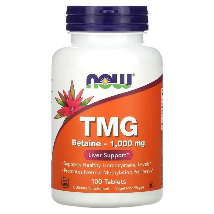 Now Foods TMG 100 таблеток, безводний бетаїн, або триметилгліцин (TMG)