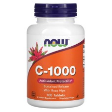 Now Foods C-1000 With Rose Hips 100 таблеток, вітамін С + шипшина
