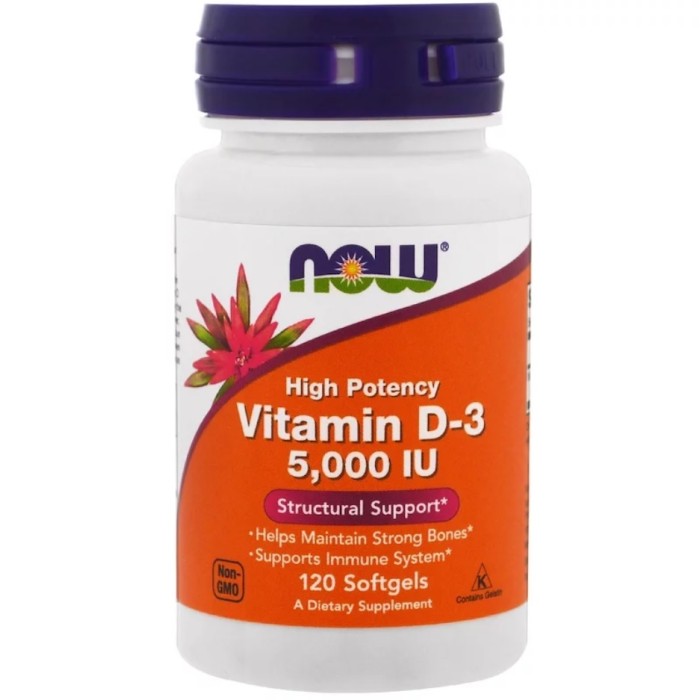 Now Foods Vitamin D-3 120 капсул, вітамін д
