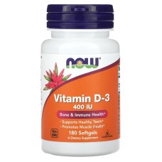 Now Foods Vitamin D-3 400 IU 180 softgels