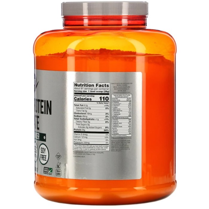 Now Foods Sports Whey Protein Isolate 2268 грам, ізолят сироваткового протеїну